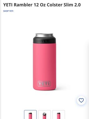 Yeti Rambler Tropical Pink 12 oz Colster Slim 2.0